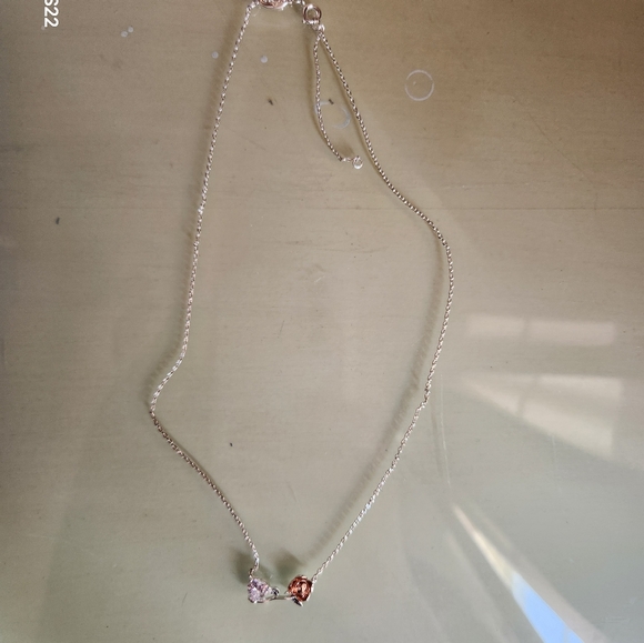 Elegant Silver Heart And Rose Necklace for Kids - Picture 1 of 2